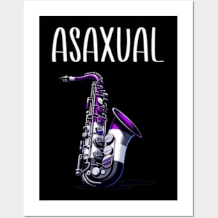 Asaxual Funny Asexual Flag Saxophone Ace Posters and Art